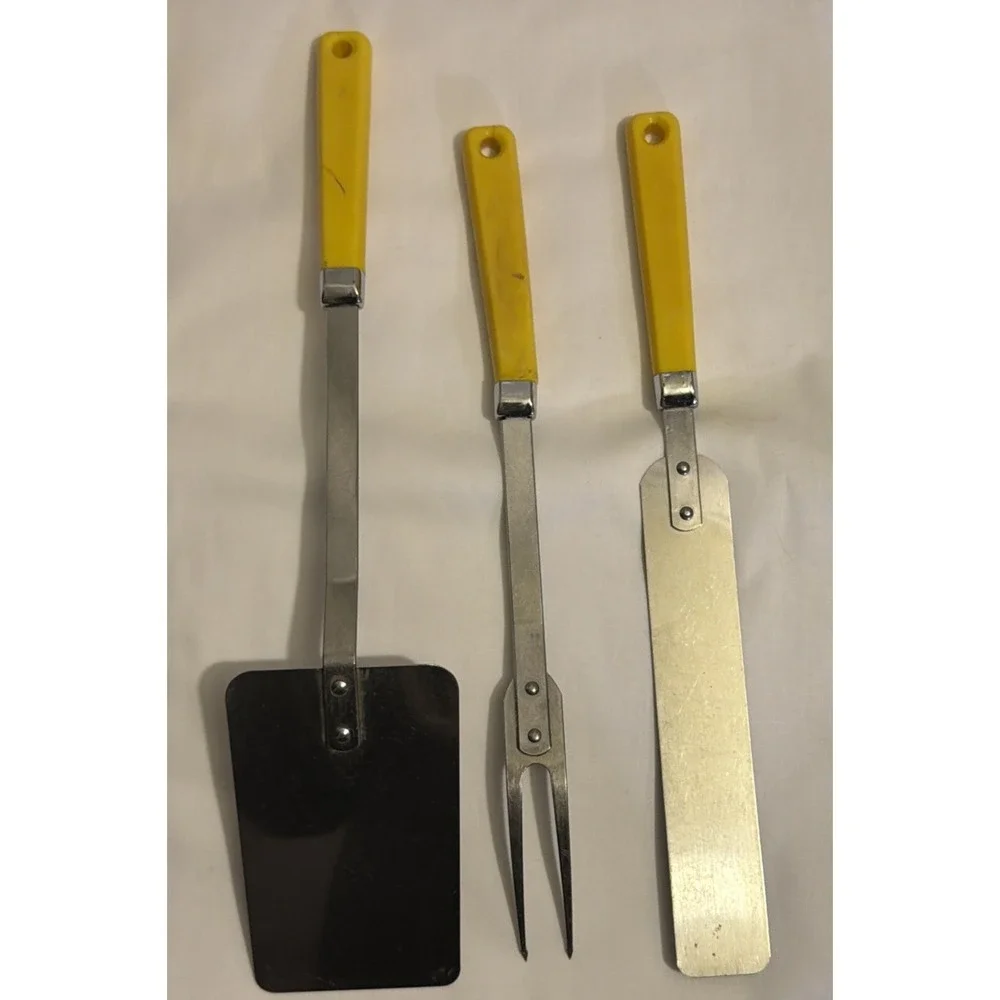 SEARS MAID OF HONOR 3 PIECE KITCHEN‎ UTENSIL SET YELLOW HANDLE VINTAGE